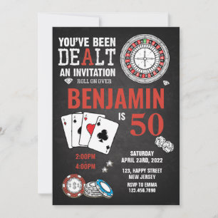 Casino Invitation d'anniversaire - n'importe quel 