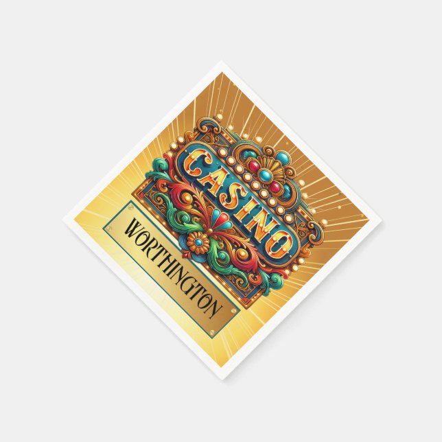 CASINO KARTEN. BINGO SERVIETTE (Ecke)