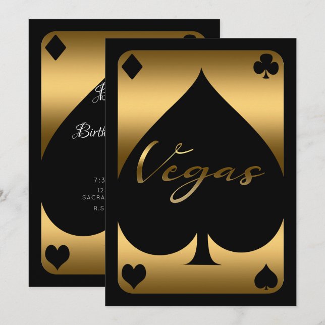 Casino Las Vegas 21. Geburtstag Einladung (Vorne/Hinten)