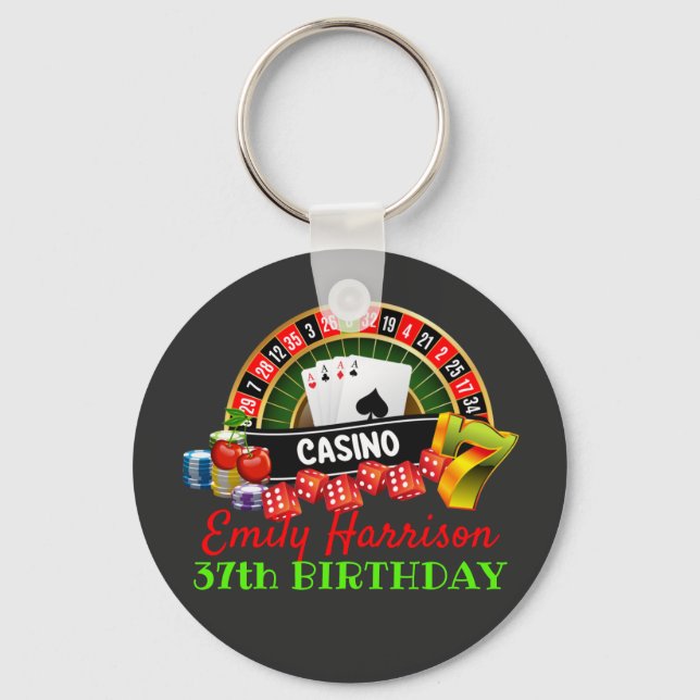 Casino Las Vegas Geburtstagsparty Thema Schlüsselanhänger (Vorderseite)