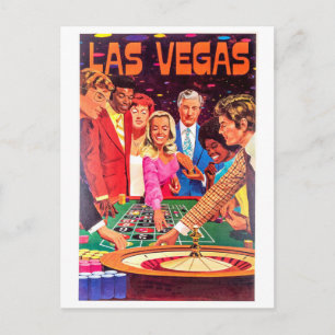Casino, Las Vegas, Leute spielen auf Roulette Postkarte