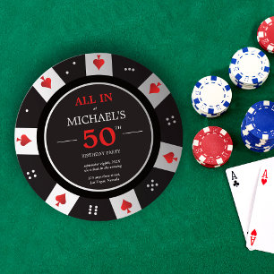 Casino Las Vegas Poker Chip Birthday Einladung