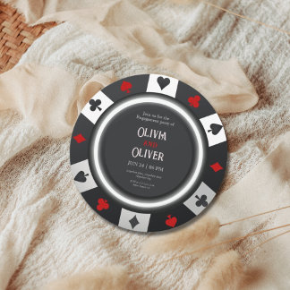Casino Las Vegas Poker Chip engagement party Einladung