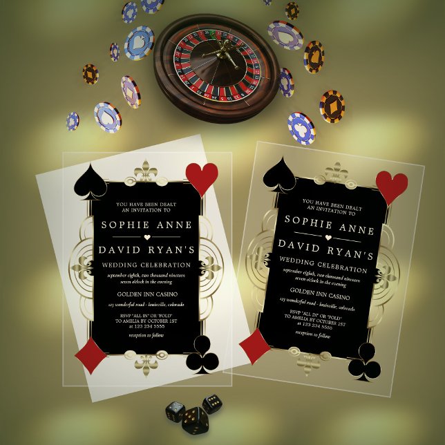 Casino Las Vegas Poker Hochzeit Acryleinladungen (Von Creator hochgeladen)