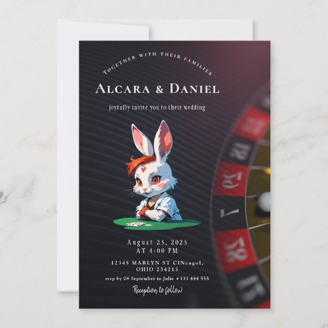 Casino Las Vegas Poker wedding Einladung (Vorderseite)