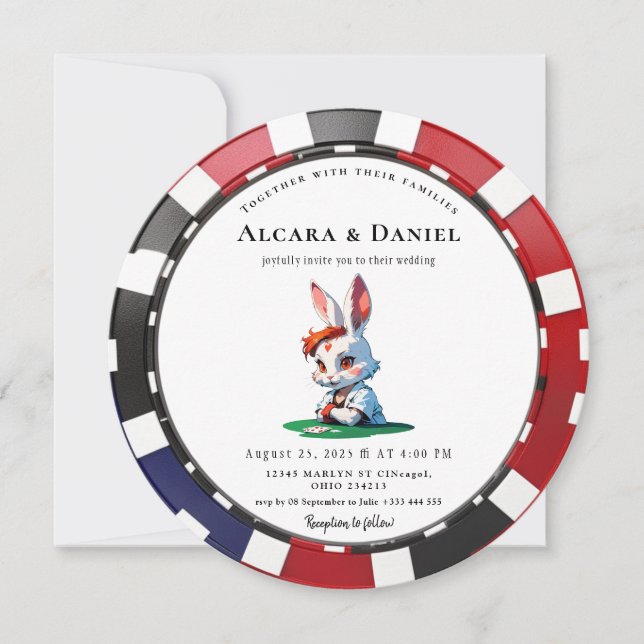 Casino Las Vegas Poker wedding Einladung (Vorderseite)