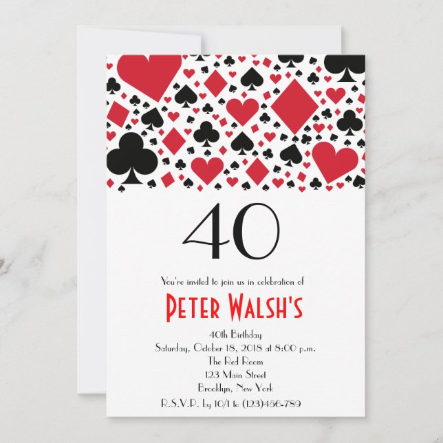 Casino Las Vegas Zum Geburtstag Einladung (Vorderseite)