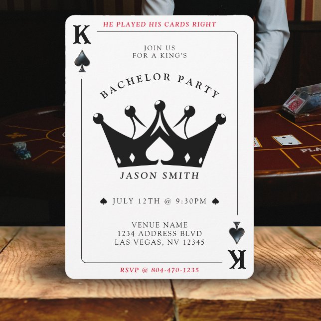 Casino Lugano Poker Bachelor Einladung (King of Spades Casino Poker Card Bachelor Party
)