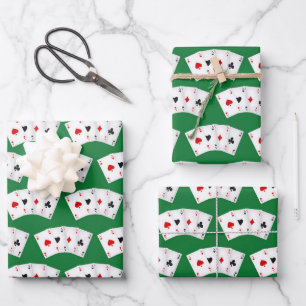 Casino mit cooler Kartenstruktur Anzug Geschenkpapier Set