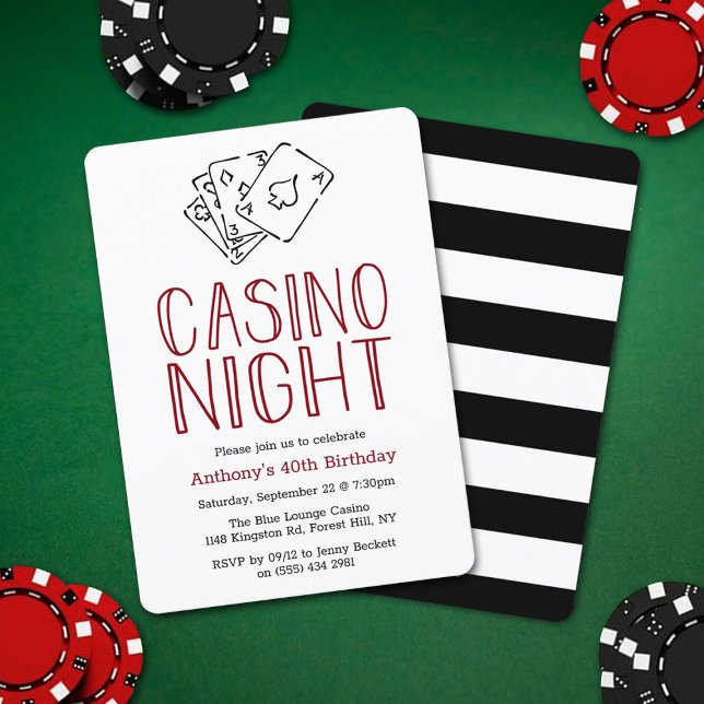 Casino moderne Nuit Anniversaire Fête Invitation (Créateur téléchargé)