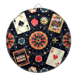 Casino-Musterdesign auf Schwarz Dartscheibe