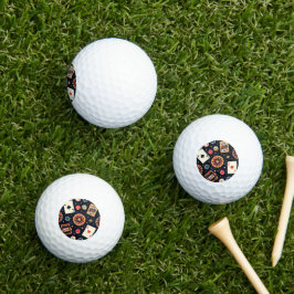 Casino-Musterdesign auf Schwarz Golfball