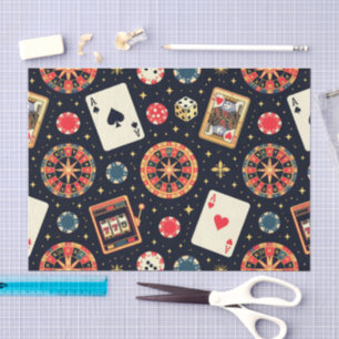 Casino-Musterdesign auf Schwarz Seidenpapier