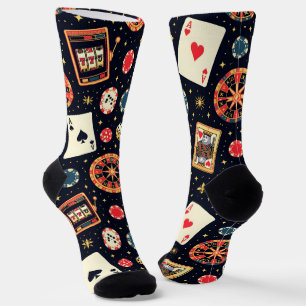 Casino-Musterdesign auf Schwarz Socken