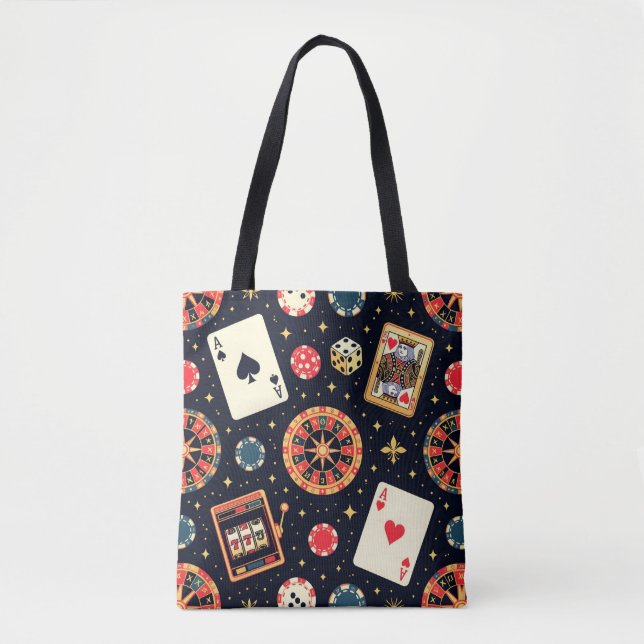 Casino-Musterdesign auf Schwarz Tasche (Vorderseite)