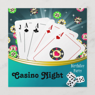 Casino Night Birthday Party Einladungen