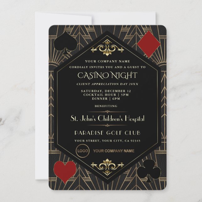 Casino Night Company Client Appreciation Day  Einladung (Vorderseite)
