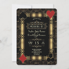 Casino Night Gold Art Deco 1920er Gatsby-Hochzeit Einladung