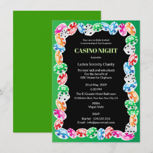 Casino Night Party Wohltätigkeit Einladung