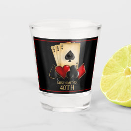 CASINO NIGHT, POKER NIGHT, GAMBLE, KARTENDICE SCHNAPSGLAS