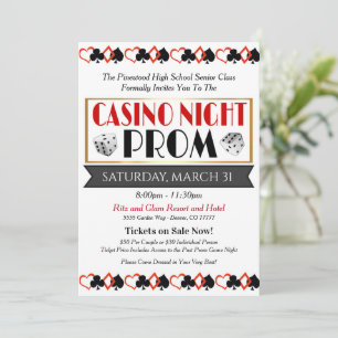 Casino Night Prom Dance Invitation