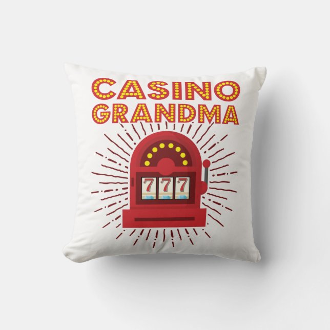 Casino Oma Spielautomat Großmutter Kissen (Vorderseite)
