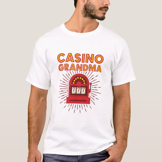 Casino Oma Spielautomat Großmutter T-Shirt (Vorderseite)