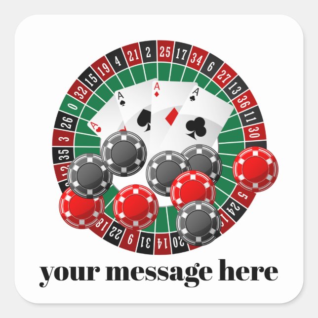 Casino partie ajouter message autocollant (Devant)