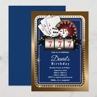 Casino Party laden, 7 7 7 Slotmaschine Einladung