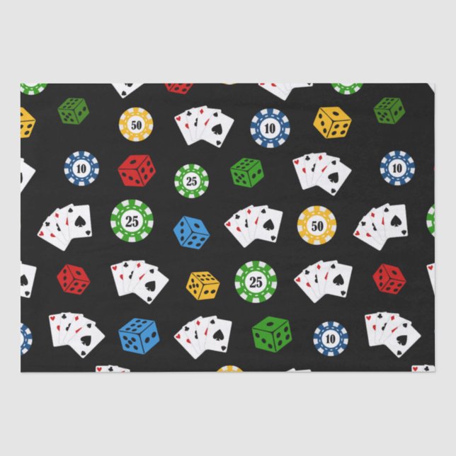 Casino-Party-Muster Gambling-Papier Seidenpapier (Vorderseite)