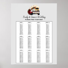 CASINO Party Sitzschild, Hochzeitssitzkarte Poster