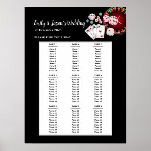 CASINO Party Sitzschild, Hochzeitssitzkarte Poster