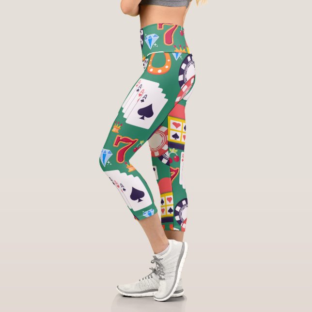 Casino Pattern Capri Leggings (Links)
