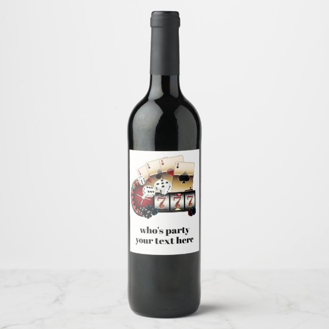 casino, poker, adulte, vin, étiquette de vin, auto (Devant)