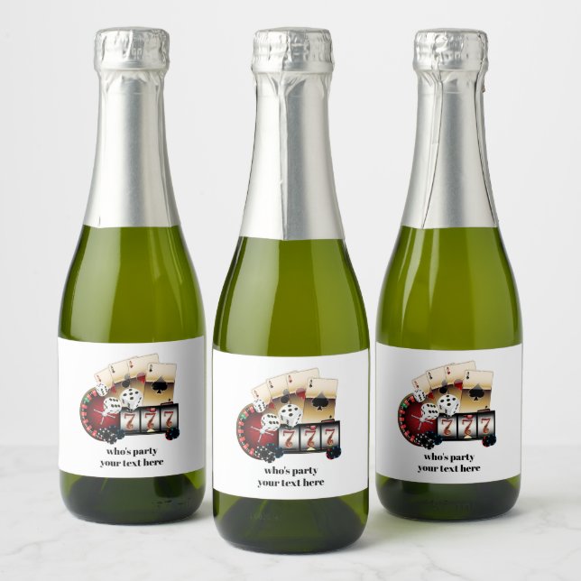 casino, poker, adulte, vin, étiquette de vin, auto (Bouteilles)