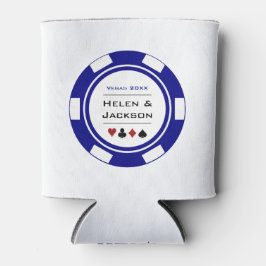 Casino Poker Chip Blue White Las Vegas Wedding Dosenkühler