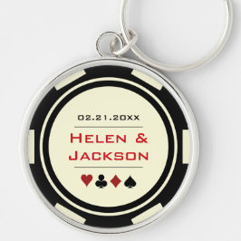 Casino Poker Chip Roter Schwarzer Creme Gastgesche Schlüsselanhänger