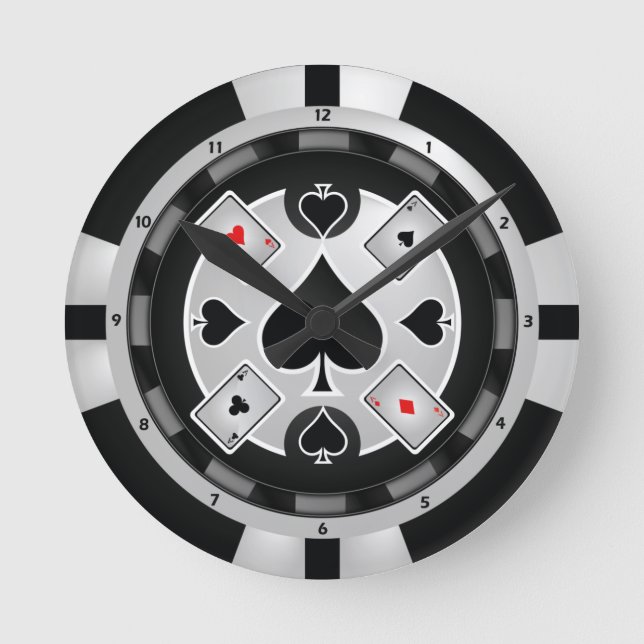 Casino Poker Chip Treviso - Museo Cantonale d'Arte Runde Wanduhr (Vorderseite)