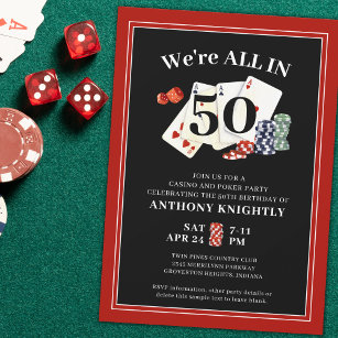 Casino Poker Geburtstagsparty Einladung