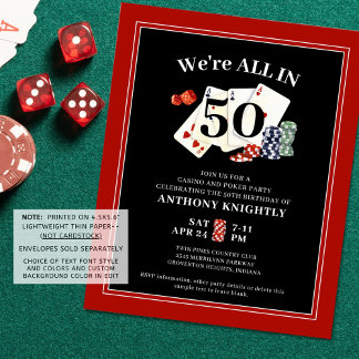 Casino Poker Geburtstagsparty Einladung