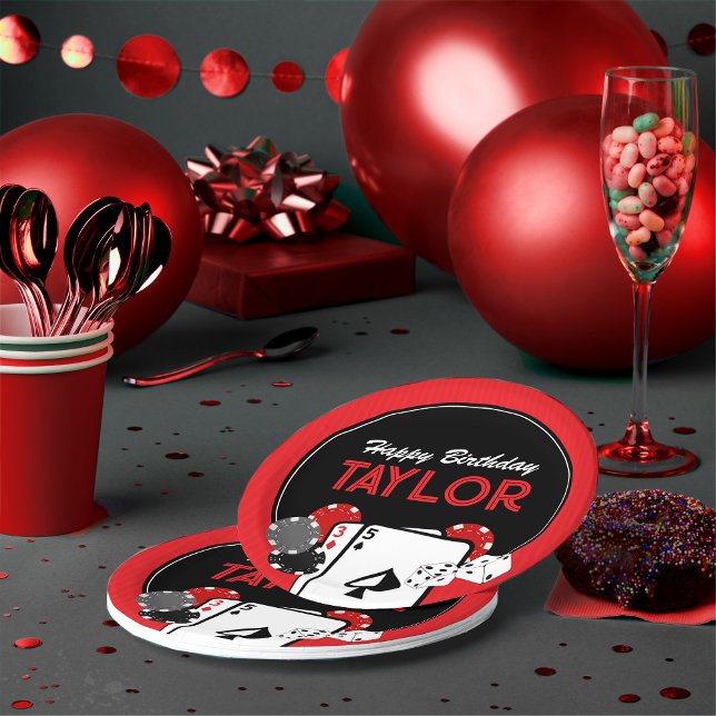 Casino Poker Geburtstagsparty Teller (Casino Poker Birthday Party Paper Plates)