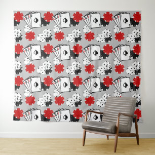 Casino Poker Gris Clair Grande Tapisserie fond