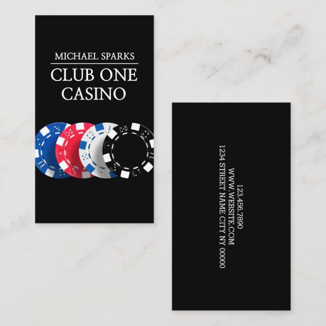 Casino, Poker, Händler, Unterhaltung, Magier Visitenkarte (Vorne/Hinten)