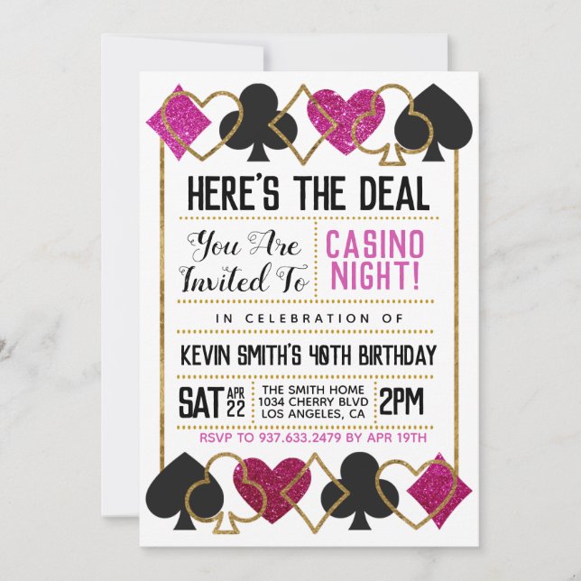 Casino Poker Invitation (Devant)