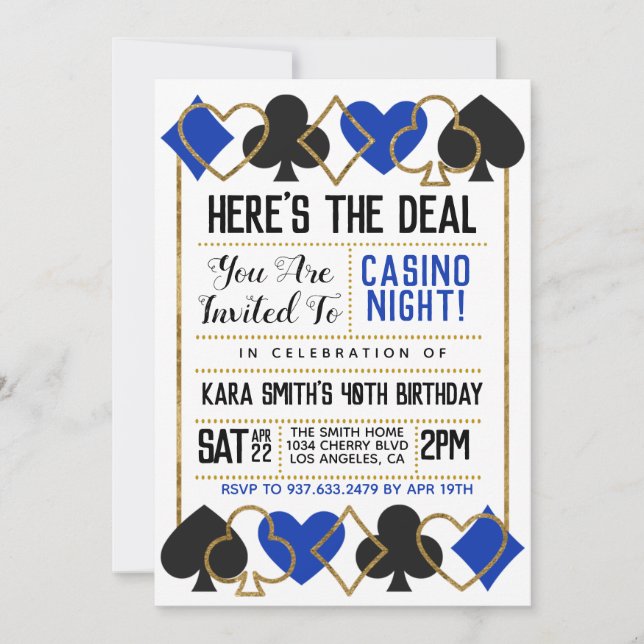 Casino Poker Invitation (Devant)