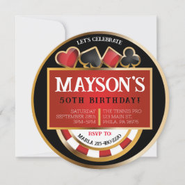 CASINO POKER Karten Einladung zur Geburtstagsparty