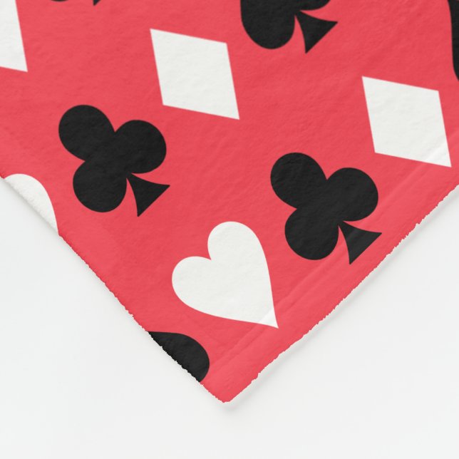 Casino Poker Kartenzeichen Fleecedecke (Ecke)