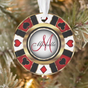 Casino Poker Monogram Chip - Rouge et or