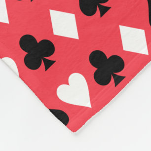 Casino-Poker-Spielkartensymbole Muster Fleecedecke