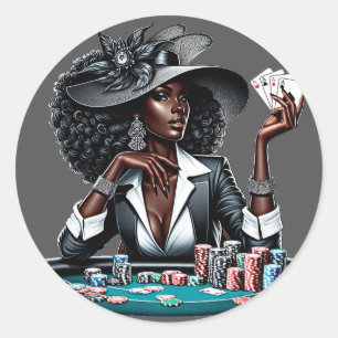 Casino Poker Spielspazierweg Runder Aufkleber